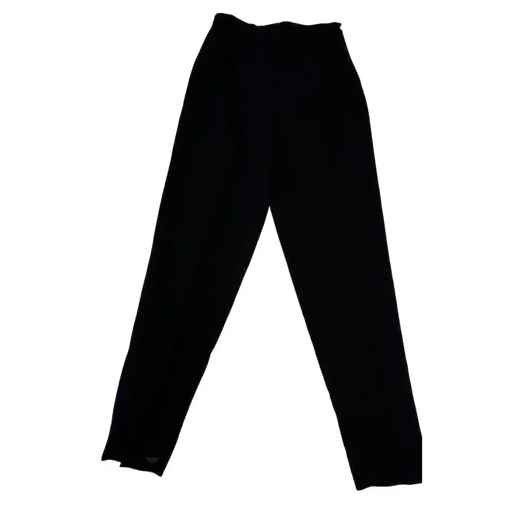 VTG Y2K Black ABS ALLEN B SCHWARTZ Dress Pant Legging 100% Wool Sz 4 Work - Picture 3 of 7